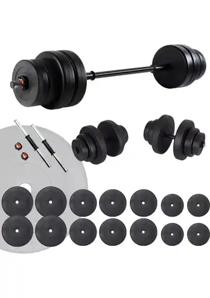 Ecgspor Vinyl Halter ve Dambıl Ağırlık Seti 85 Kg Dayanıklı ve Çok Yönlü Spor Ekipmanı