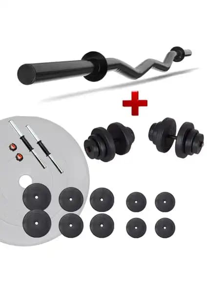 Ecgspor Z Bar Dambıl Seti ve Fitness Ağırlık Seti 55 kg ile Çok Yönlü Antrenmanlar