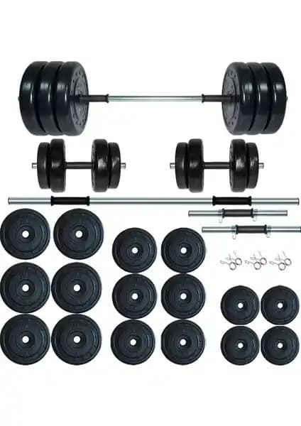 Fitset 105 kg Kombo Halter ve Dambıl Seti Profesyonel Spor Ekipmanı