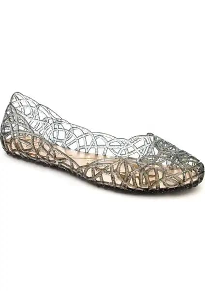 İmershoes Günlük Kadın Kaymaz Kalın Taban Simli Ayakkabılar Şıklık ve Güvenlik Sunar