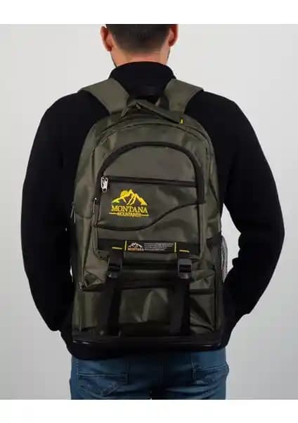 Montana Körüklü Dağcı Sırt Çantası 55+10 Lt Haki Dayanıklı ve Çok Fonksiyonlu Outdoor Çanta