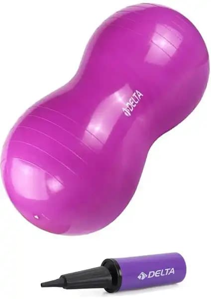 Mor Fıstık Şekilli Pilates Topu ve Pompa ile Evde Sağlıklı Egzersizler