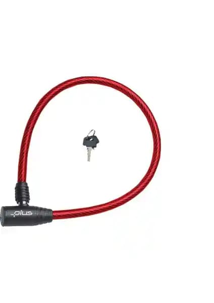 Plus Bisiklet Kilidi Anahtarlı 0,8 Metre Kırmızı Güvenlik ve Dayanıklılık Sağlar