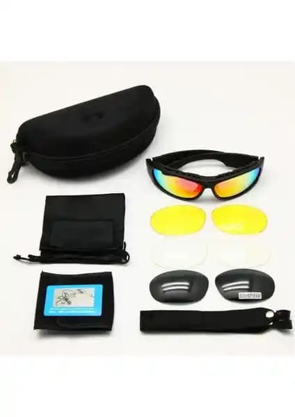 Schulzz Daisy C6 Polarize Değiştirilebilir 4 Lensli Taktik Gözlük Seti Yüksek Performanslı ve Çok Yönlü Kullanım