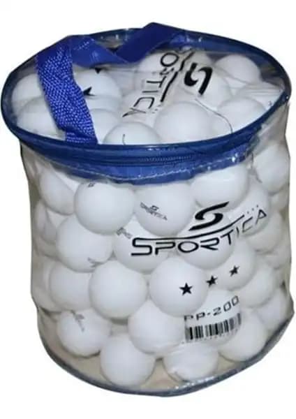 Sportica PP200 100'lü Beyaz Ping Pong Topu: Dayanıklı ve Ekonomik Antrenman ve Turnuva Malzemesi
