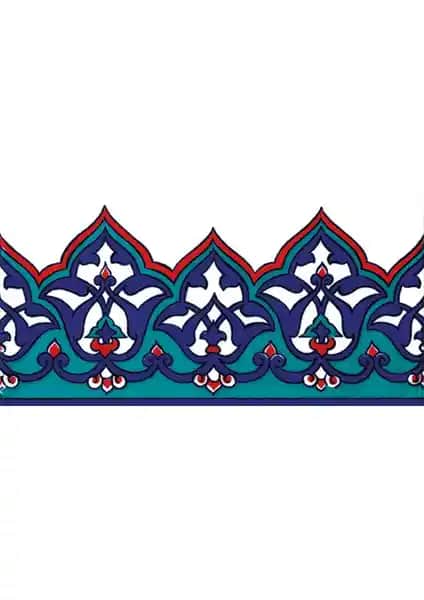 Armada Çini 10x20 Cm Osmanlı Desenli Seramik Bordürleri İç ve Dış Mekan Dekorasyonu İçin