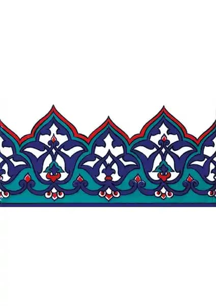 Armada Çini 10x20 Cm Osmanlı Desenli Seramik Bordürleri İç ve Dış Mekan Dekorasyonu İçin