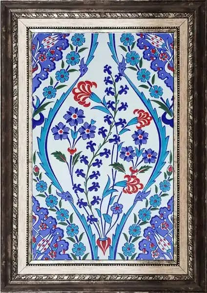 Armada Çini 25x40 Cm Seramik Panosu Kütahya ve İznik Motifleri İçin Uygun