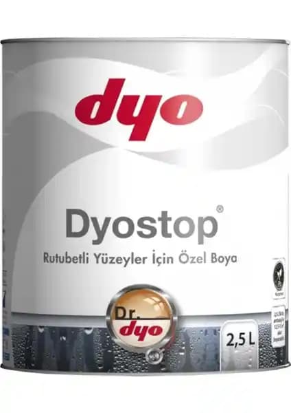 Dyo Dyostop Rutubetli Yüzeyler İçin Özel Boya 2,5L Beyaz - Nem ve Rutubete Karşı Koruma Sağlar
