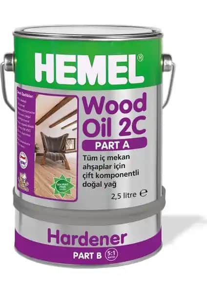 HEMEL Arge Wood Oil 2C Çift Bileşenli Doğal Ahşap Yağı 900 gr İç Mekan Kullanımı