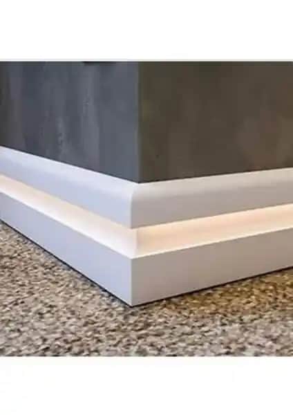 İstanbul Yalı Serisi 12.5 Metre Beyaz LED Kanallı Modern Süpürgelik Dekorasyon Unsuru