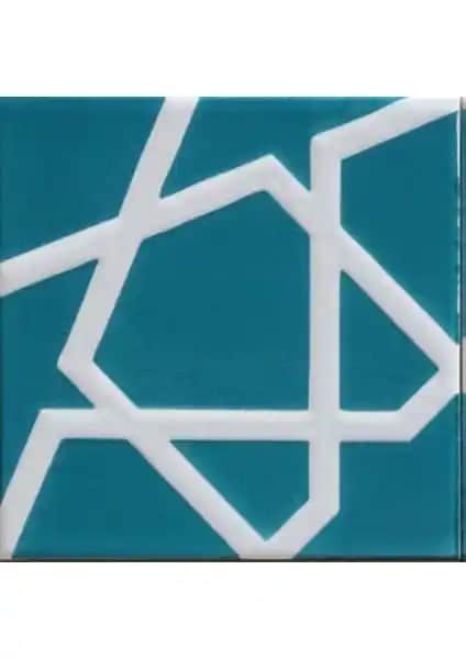 Kütahya Çini Sanatını Yansıtan Armada Çini 20x20 cm Mavi Beyaz Desenli Karo