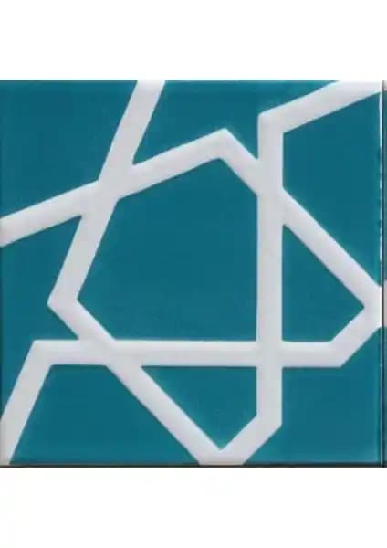Kütahya Çini Sanatını Yansıtan Armada Çini 20x20 cm Mavi Beyaz Desenli Karo