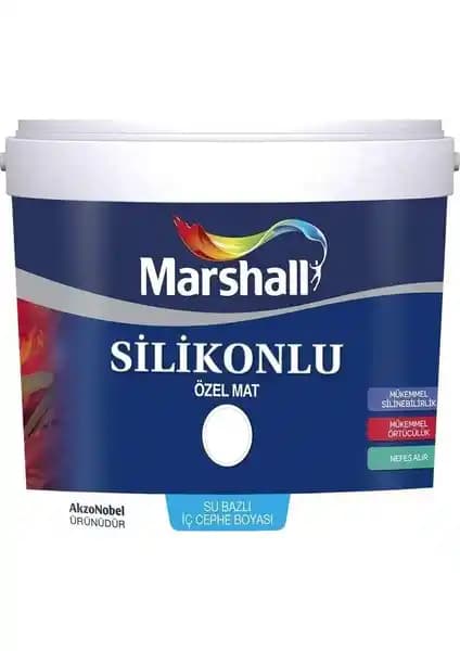 Marshall Silikonlu Özel Mat Duvar Boyası 1 L İç Mekanlar İçin Dayanıklı ve Estetik Çözüm