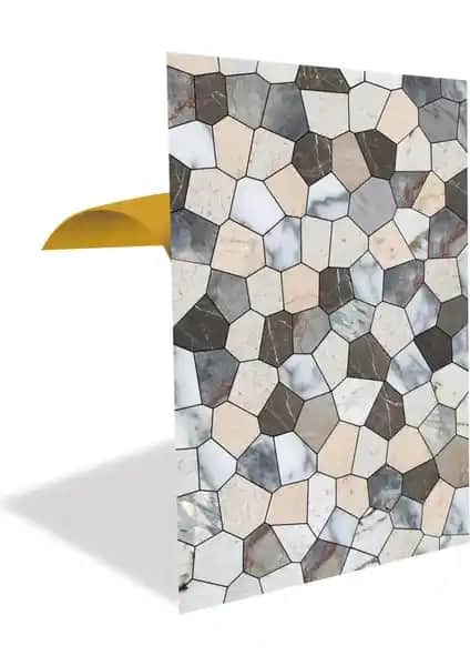 Tink Kendinden Yapışkanlı Çatlak Mermer Desenli PVC Panel ile Modern İç Mekan Dekorasyonu