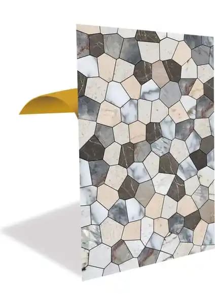 Tink Kendinden Yapışkanlı Çatlak Mermer Desenli PVC Panel ile Modern İç Mekan Dekorasyonu