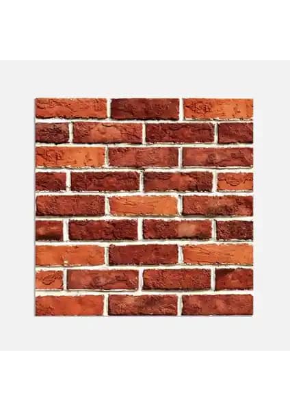 Tink Kendinden Yapışkanlı Kırmızı Tuğla Desenli PVC Karo İç Mekan Dekorasyonu İçin Uygun