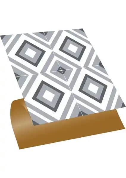 Tink Kendinden Yapışkanlı Mutfak Kaplama PVC Karo Geometrik Desen 30x30 cm Türkiye Üretimi