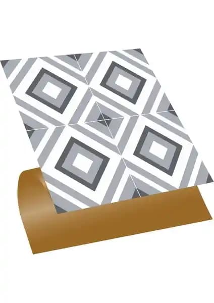 Tink Kendinden Yapışkanlı Mutfak Kaplama PVC Karo Geometrik Desen 30x30 cm Türkiye Üretimi