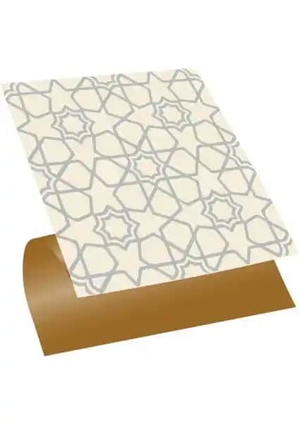 Tink Kendinden Yapışkanlı Selçuklu Yıldızlı Desenli PVC Karo İç Mekan Dekorasyonu İçin Uygun