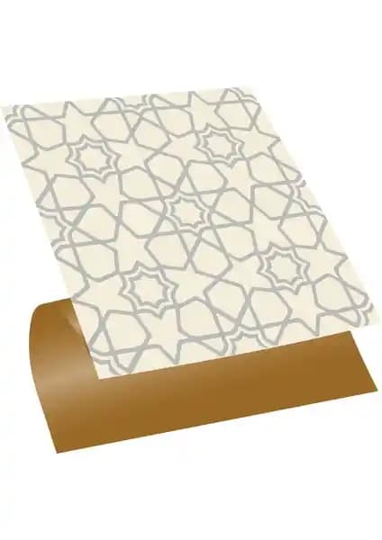 Tink Kendinden Yapışkanlı Selçuklu Yıldızlı Desenli PVC Karo İç Mekan Dekorasyonu İçin Uygun