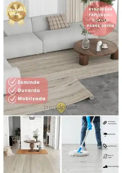 Trendpoint Kendinden Yapışkanlı Parke Görünümlü Duvar Kaplama ile Modern ve Pratik Dekorasyon Çözümü