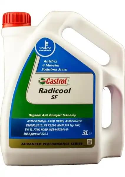 Castrol Radicool SF 3 Litre Organik Kırmızı Antifriz ile Motorunuzu Yıl Boyu Koruyun