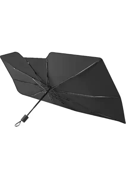 Cuticate 142x80x39 cm Araba Ön Camı Güneşlik Şemsiye Siyah - Dayanıklı ve Fonksiyonel Koruma