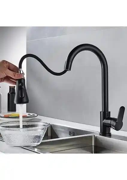 Fleko Siyah Spiralli Evye Bataryası: Modern ve Fonksiyonel Mutfak Çözümü