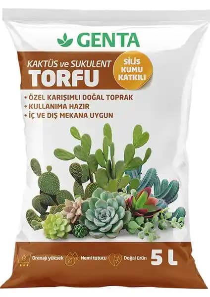 Genta Kaktüs ve Sukulentler İçin Organik Toprak 5Lt - Sağlıklı ve Dengeli Yetiştirme