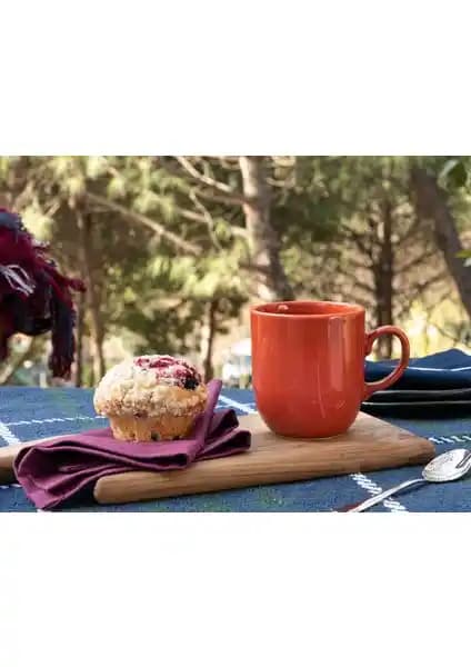 Madame Coco Orchide Kupa 420 ml Terra Cotta Renkli Porselen Şık ve Dayanıklı Tasarım