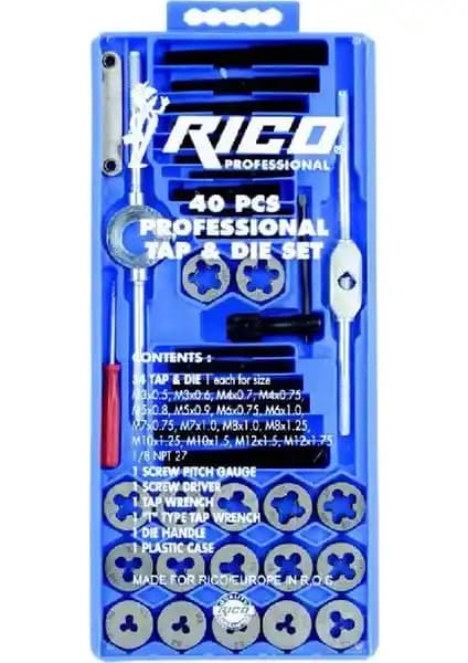 Rico 40 Parça Pafta Kılavuz Seti İncelemesi: Metrik Vida Diş Açma Seti Özellikleri