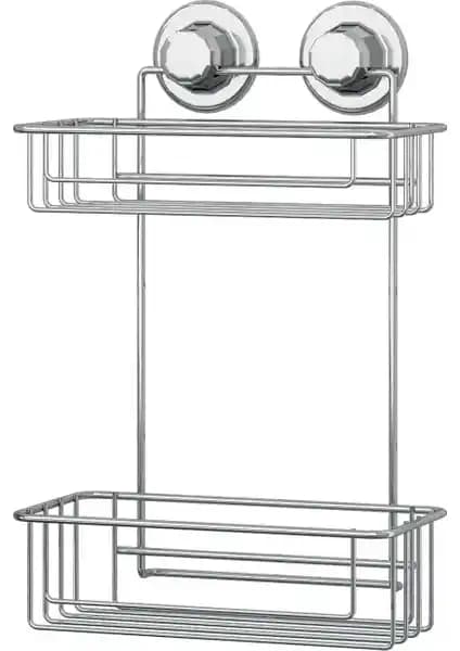 Tekno-tel Vakumlu 2 Katlı Krom Banyo Rafı DM256 ile Pratik ve Şık Depolama Çözümü