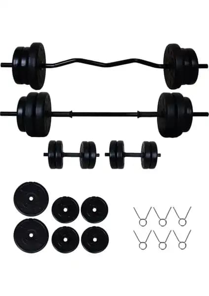 Aydın Sport 28 kg Z Bar Halter ve Ecgspor 20 KG Ağırlık Plakası Dambıl Setleri Karşılaştırması 1