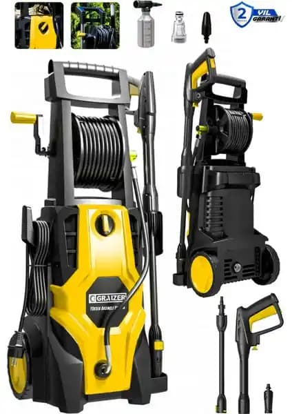 Graizer Alman 180 Bar Daflong Serisi Yüksek Basınçlı Bahçe ve Oto Yıkama Makinesi