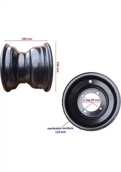 Sevgents ATV Siyah Jant 8 İnç 19-7-8 Güçlü ve Estetik Tasarım