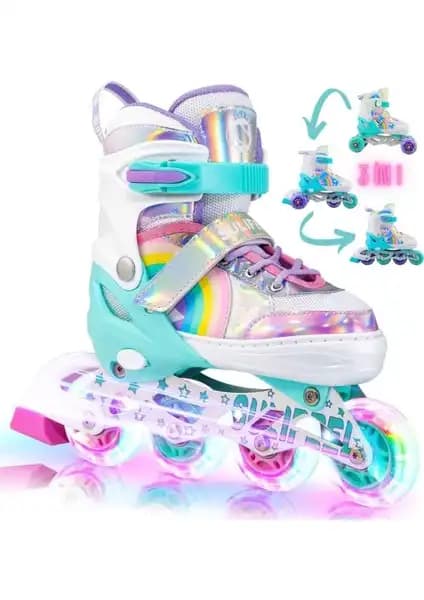 Sportaj Işıklı Silikon Tekerli ve Unicorn Işıklı Paten Karşılaştırması 2