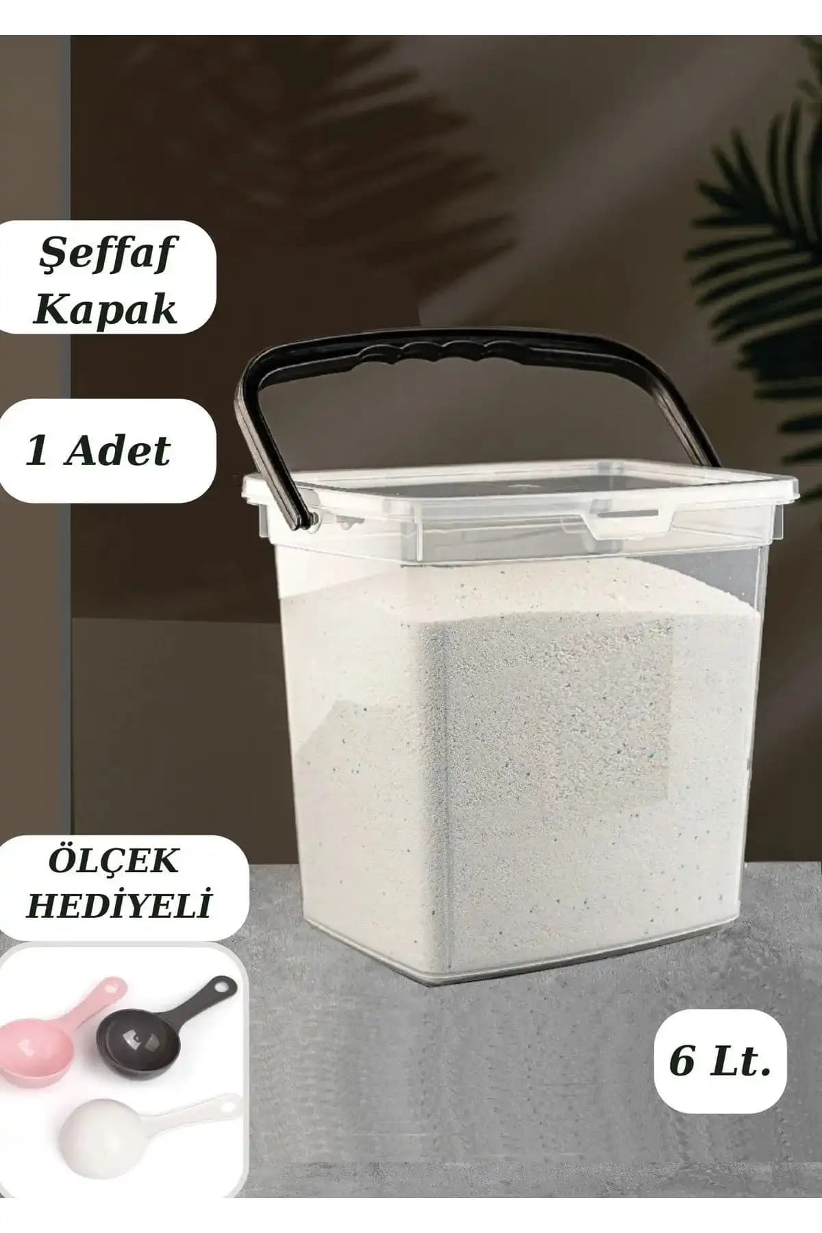 Alamut Home Gri Kapaklı Deterjanlık: Şık ve Pratik Temizlik Çözümü