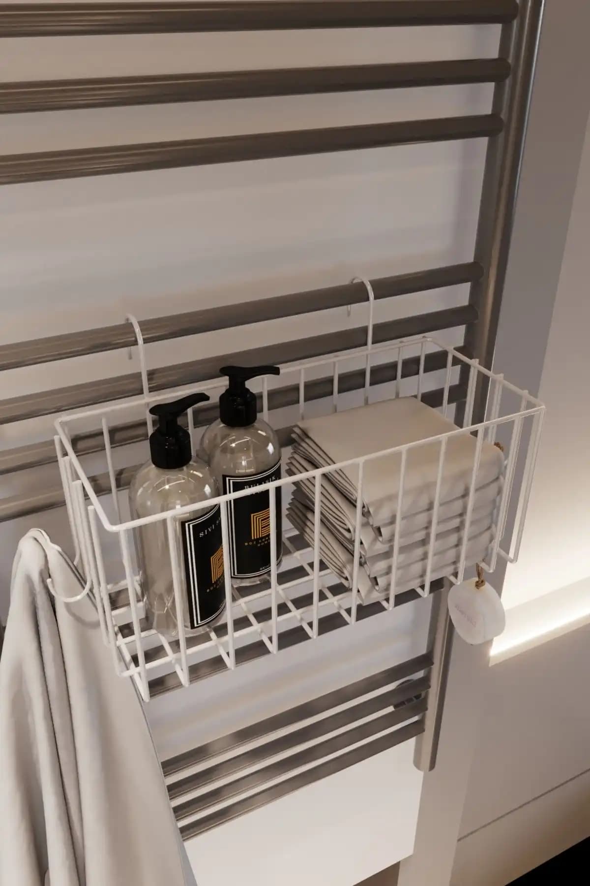 Boz Concept Ev Kancalı Banyo Aksesuarı: Modern ve Dayanıklı Duvara Monte Düzenleyici
