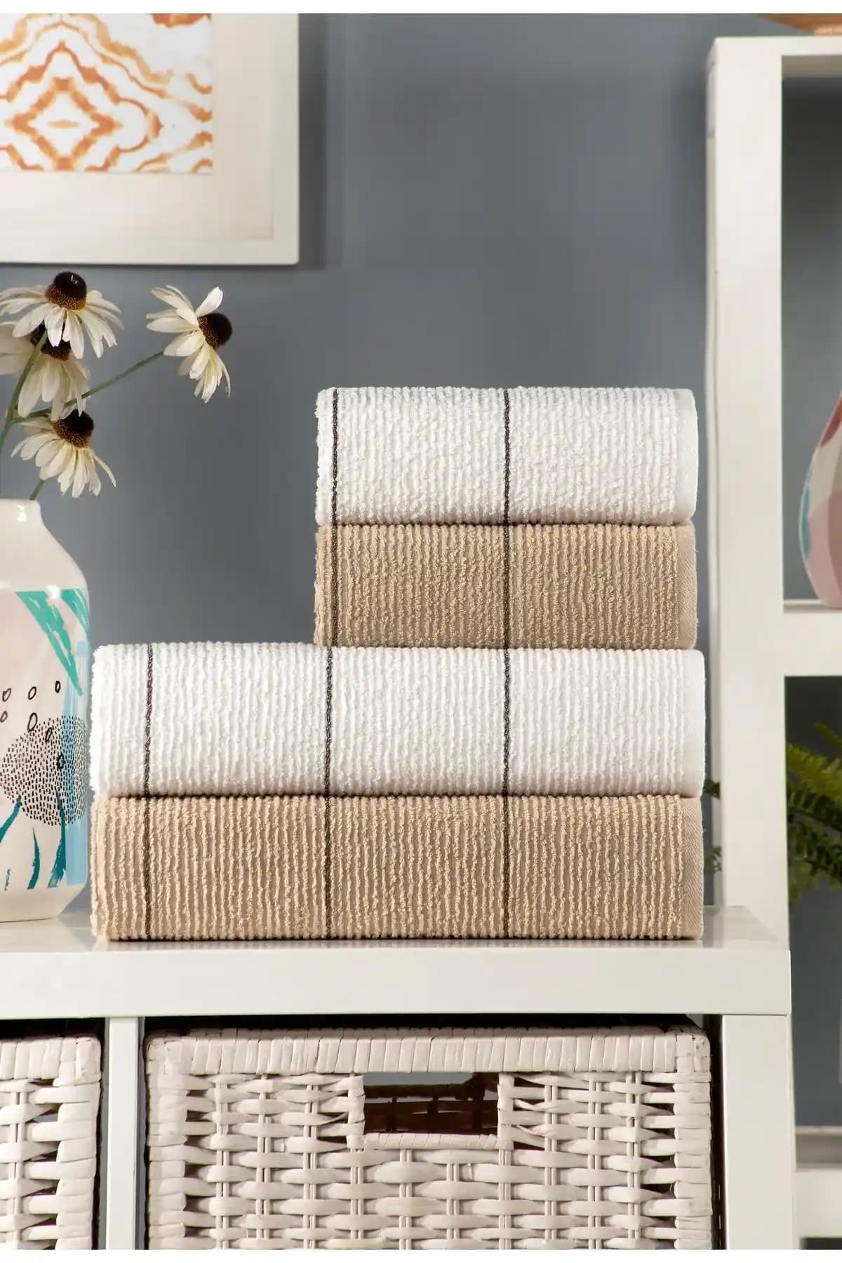 Eumenia Sahara 4'lü Banyo Havlu Takımı Yüksek Kalite ve Şık Tasarım