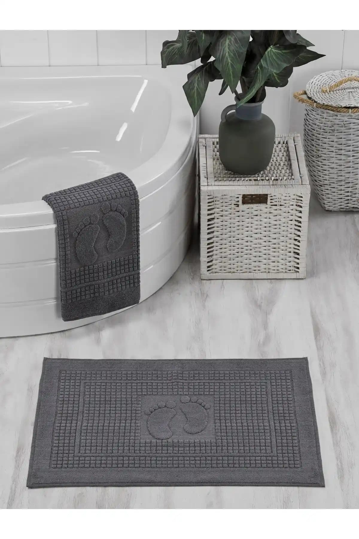 Evanora %100 Pamuk Ayak Havlusu Seti Modern ve Şık Banyo Dekorasyonu İçin Uygun