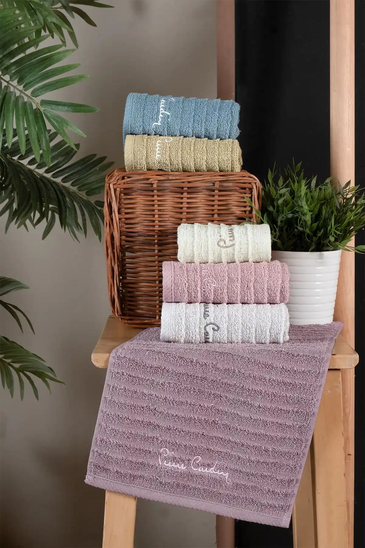 Pierre Cardin 6'lı Wave El Havlusu Seti Modern ve Dayanıklı Pamuklu Tasarım