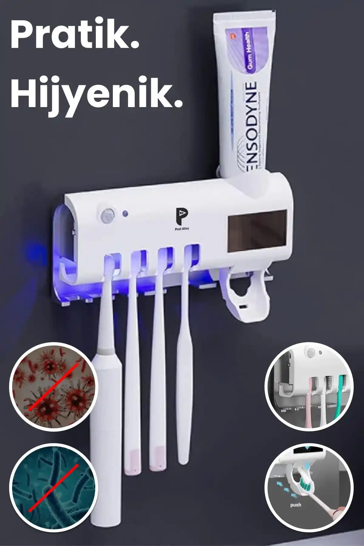 Post Alley Otomatik Diş Macunu Sıkacağı ve Sterilizatör: Pratik ve Hijyenik Diş Bakım Çözümü