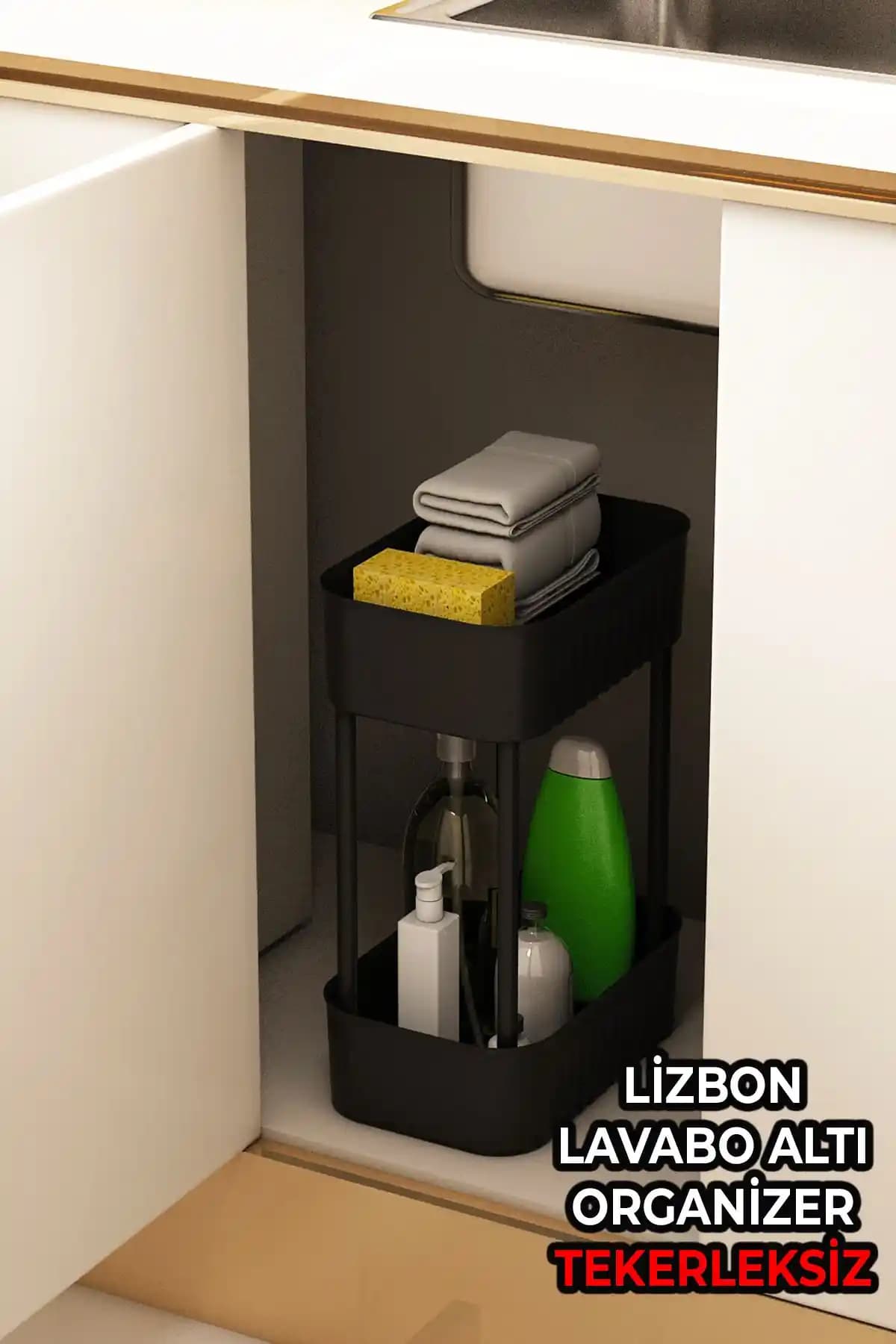 Vigentino Lizbon Çok Amaçlı 2 Katlı Organizer ile Evde Düzen ve Estetik Sağlama