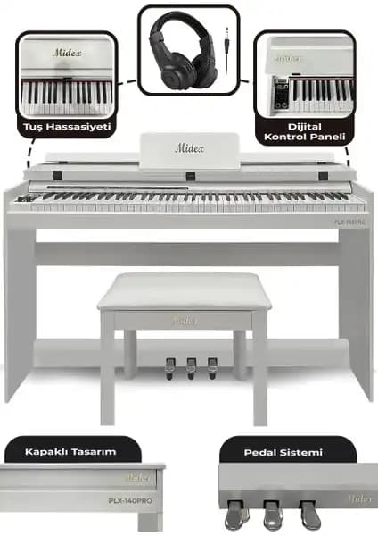 Jwin Sapphire SDP-100 ve Midex PLX-140 PRO-WH Dijital Piyano Karşılaştırması 2