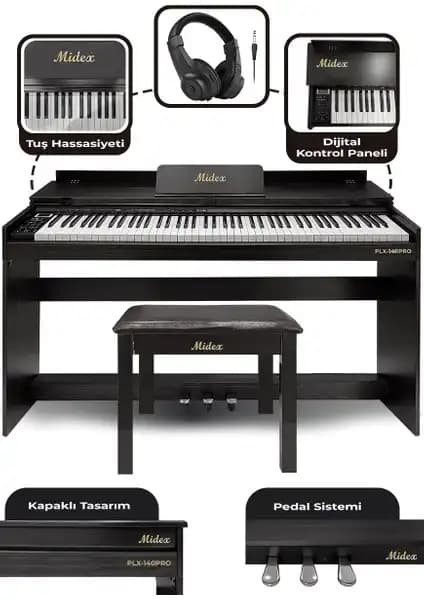 Jwin Sapphire SDP-100BK ve Midex PLX-140 PRO-BK Dijital Piyanolarının Karşılaştırması 2