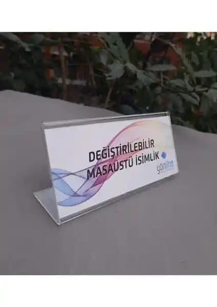 Yönline Değiştirilebilir Şeffaf Masaüstü İsimlikleri Kurumsal ve Profesyonel Kullanım İçin